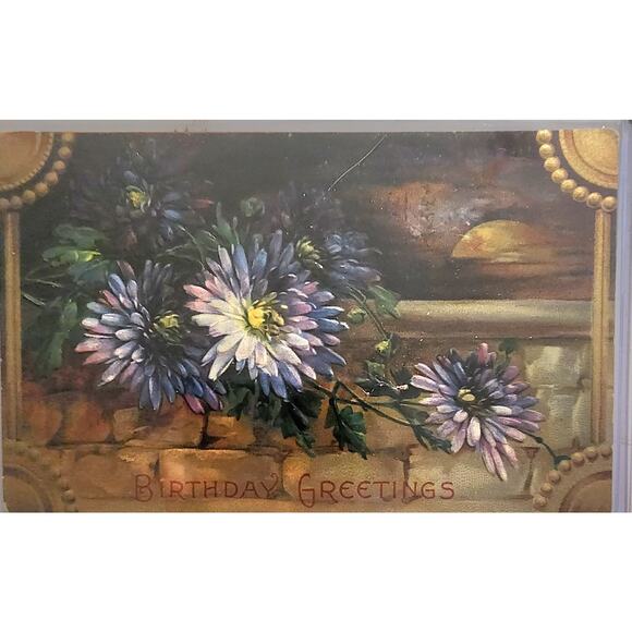 Lot Of Four Vintage Antique Embossed Postcards Flowers - Picture 3 of 9